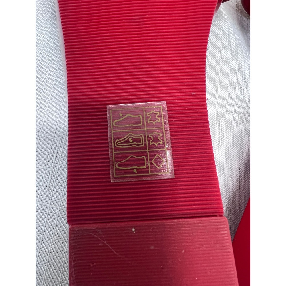 Tory Burch Miller Wedge Sandals Womens Red Good Logo Patent Leather Slides - Picture 8 of 10
